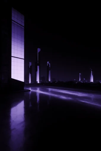Monolithic Neon Minimalism style reference image — scale contrast