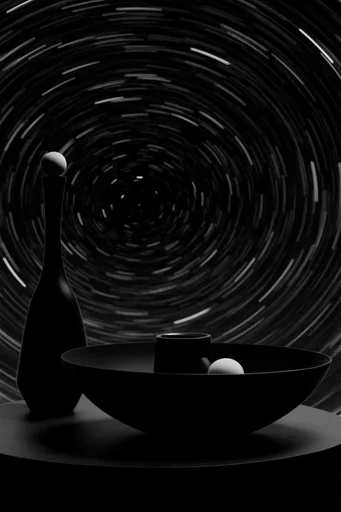 Monochrome Algorithmic Void style reference image — high contrast chiaroscuro