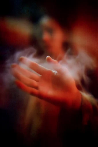 Spectral Pictorialist Noir style reference image — motion blur
