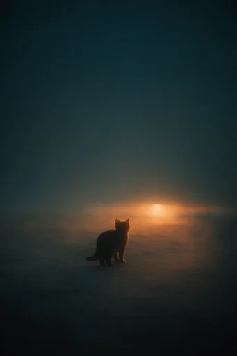 Nocturnal Amber Chiaroscuro style reference image — soft film grain