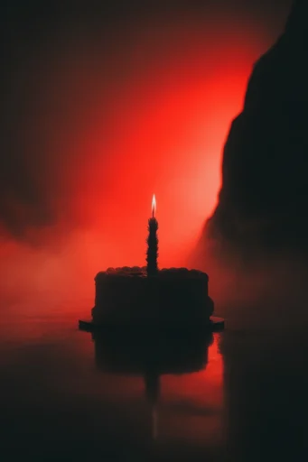 Crimson Void Surrealism style reference image — existential scale