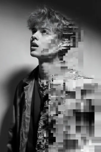 Monochrome Cybernetic Deconstruction moodboard — generate AI images in this style