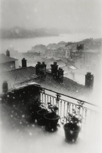 Ethereal Monochrome Noir style reference image — high-contrast black and white