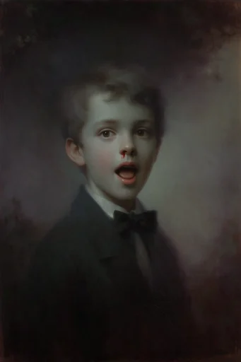 Moody Nocturnal Romanticism style reference image — painterly craquelure texture