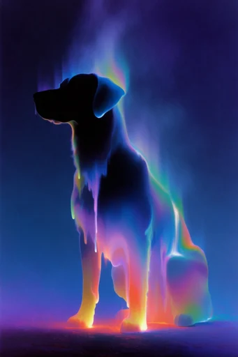 Luminous Chromatic Dissolution style reference image — vibrant neon spectrum