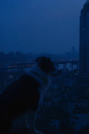 Cinematic Blue Solitude style reference image — urban introspection