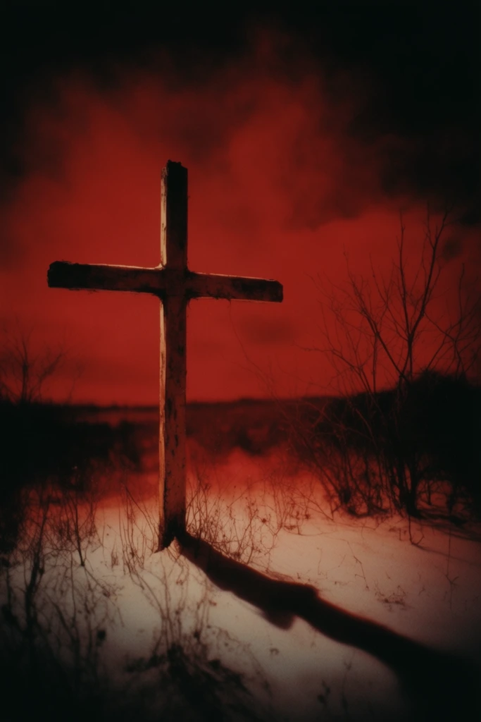 Crimson Industrial Surrealism style AI image example 2