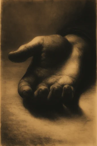 Monochromatic Symbolist Noir style reference image — intaglio etching style