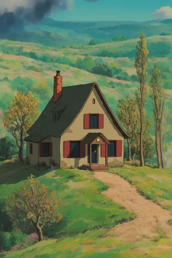 Nostalgic Pastoral Anime style AI image example 4