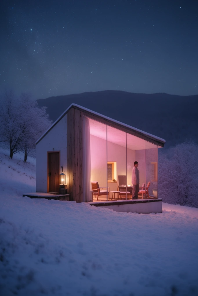 Cinematic Nocturnal Minimalism style AI image example 2