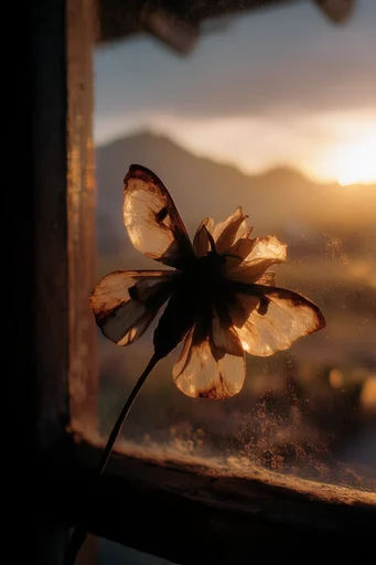 Ethereal Amber Nostalgia style reference image — golden hour backlighting