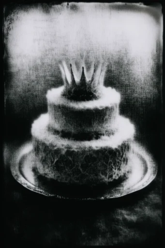 Spectral Gothic Daguerreotype style reference image — scratched archival film