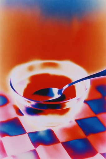 Luminescent Thermal Etherealism style reference image — solarized analog film grain