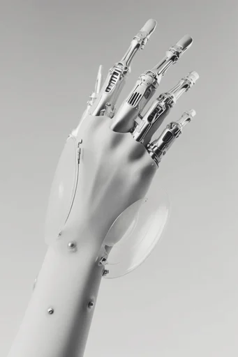 Surreal Chrome Futurism style reference image — biomorphic futurism