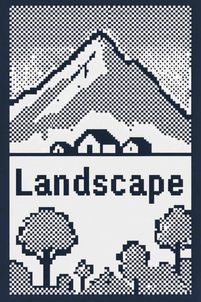 Retro Digital Dither style AI image example 2