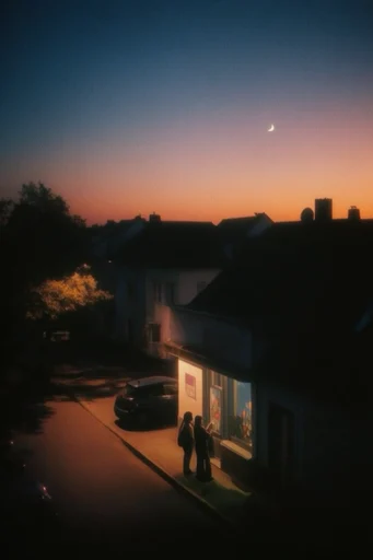 Nostalgic Twilight Silhouettes style reference image — high-contrast silhouette