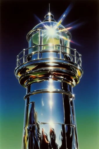 Prismatic Chrome Retro-Futurism style reference image — chromatic aberration