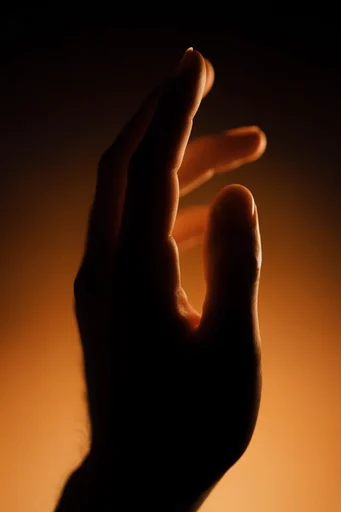 Cinematic Amber Chiaroscuro style reference image — low-key silhouette
