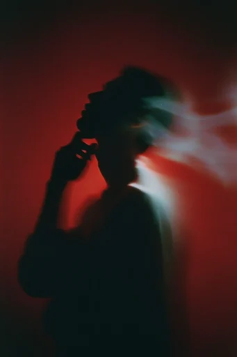 Ethereal Crimson Noir style reference image — cinematic chiaroscuro
