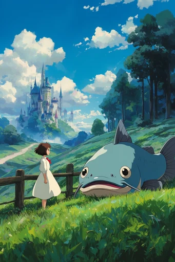Vibrant Anime Dreamscapes style AI image example 2
