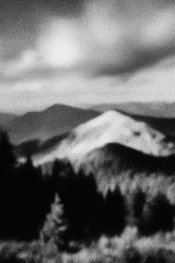 Atmospheric Motion Noir style reference image — heavy film grain