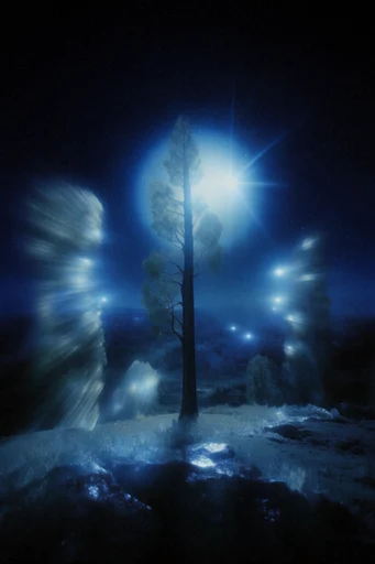 Electric Nocturnal Surrealism style AI image example 2