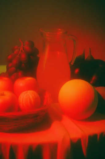 Crimson Analog Noir style reference image — heavy analog film grain