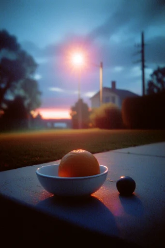 Ethereal Twilight Nostalgia style reference image — heavy film grain