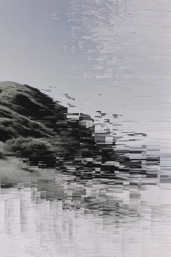 Monochrome Digital Entropy style reference image — high-contrast black and white
