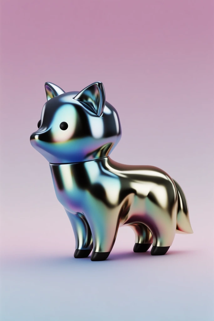 Iridescent Liquid Chrome style AI image example 3