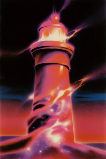 Neon Psychedelic Retro-Noir style reference image — hazy atmospheric glow