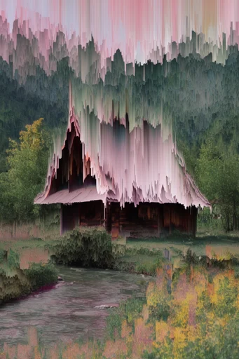 Digital Chlorophyll Glitch style reference image — datamoshing