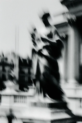 Kinetic Spectral Noir style reference image — high-contrast black and white