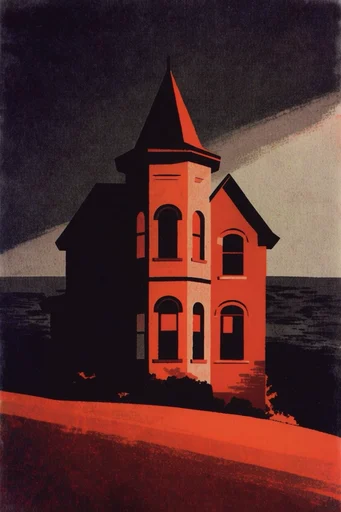 Modern Terracotta Noir style reference image — minimalist graphic illustration