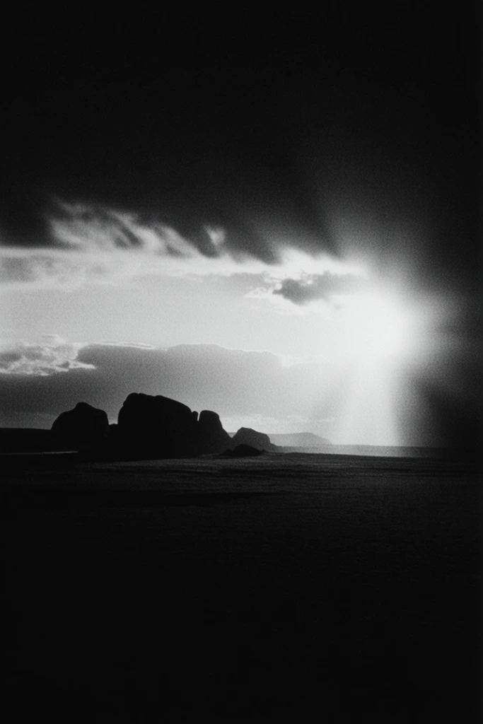 Cinematic Monochrome Noir style AI image example 2