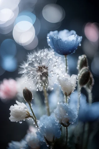 Ethereal Frost Botanical style reference image — shallow depth of field
