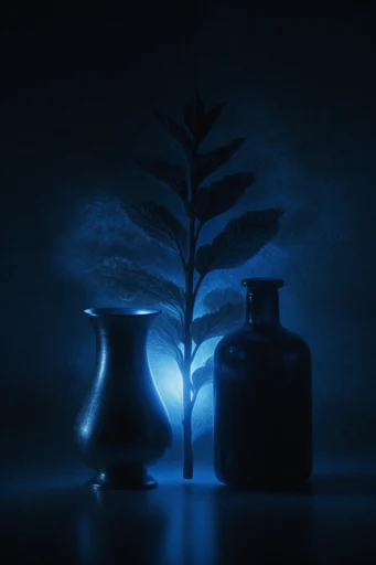 Bioluminescent Abyssal Resonance style reference image — indigo midnight palette