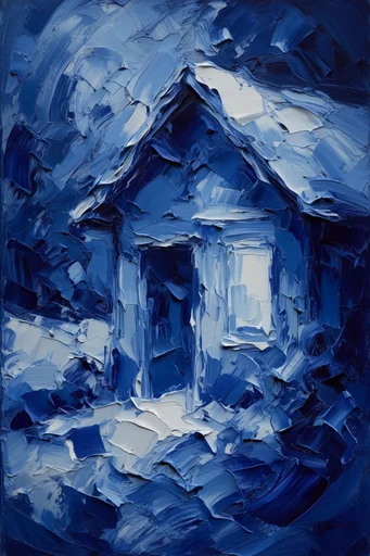 Textured Cobalt Expressionism style reference image — dramatic chiaroscuro lighting