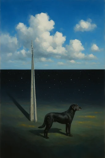 Cosmic Surrealist Oil style reference image — dreamlike atmosphere