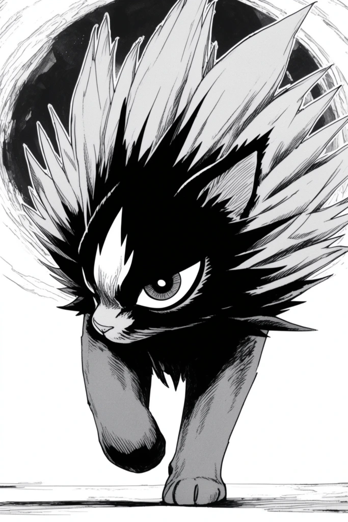 High-Contrast Ink Expressionism style AI image example 3