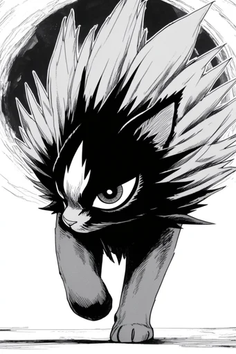 High-Contrast Ink Expressionism style AI image example 3