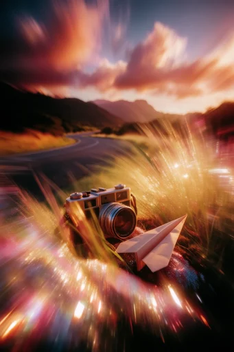 Luminous Kinetic Dreamwave style reference image — prismatic light leaks
