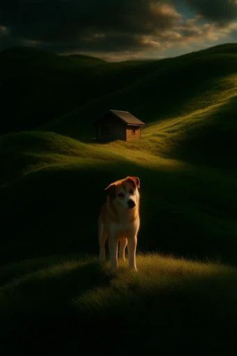Cinematic Chiaroscuro Solitude style reference image — golden hour highlights
