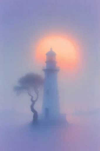 Luminous Ethereal Mist style reference image — backlit halo