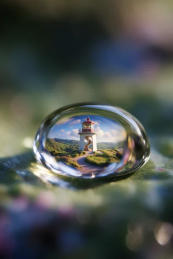 Refractive Macro Worlds style reference image — soft painterly bokeh
