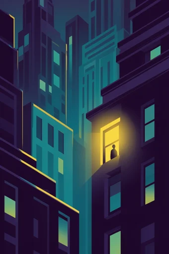 Neon Nocturnal Vectorism style reference image — vector illustration
