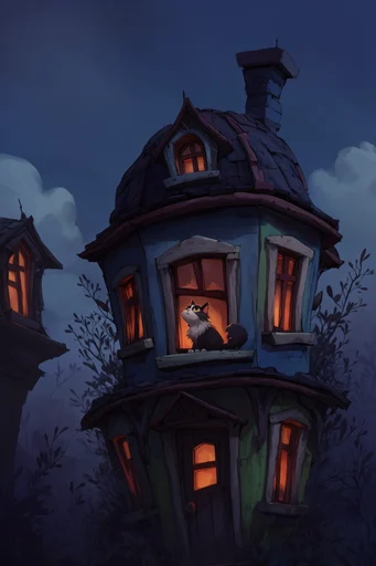 Cozy Twilight Fantasy style reference image — storybook illustration style
