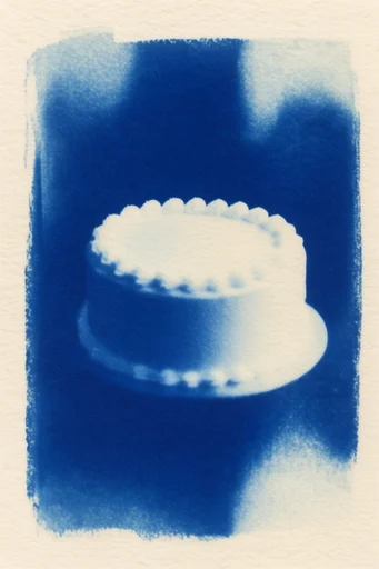 Monochromatic Negative Space style reference image — cyanotype inspired