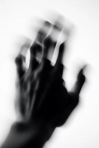 Spectral Monochrome Noir style reference image — ethereal motion blur