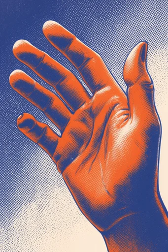 Retro Halftone Printworks style reference image — vintage screenprint texture